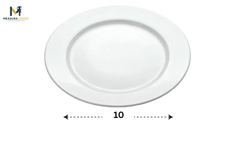 A Regular Dinner Plate Measuring Around 10 Inches