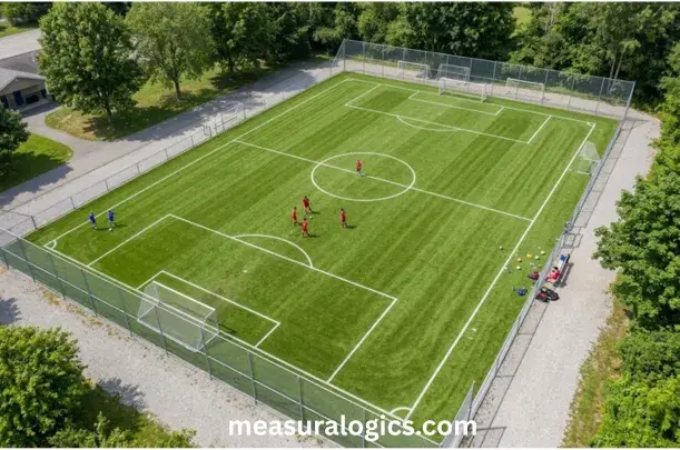 Small sports field approximately 100 feet wide